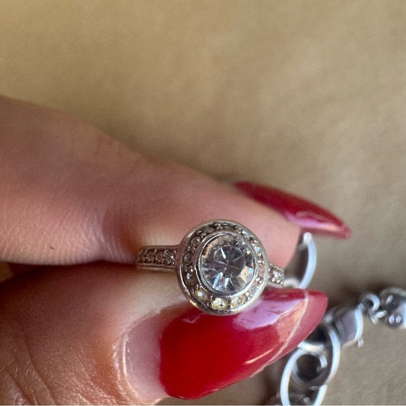 Swarovski Crystal Classic Charm Bracelet Key and Crystal Ring Charm Bridal - Picture 3 of 4